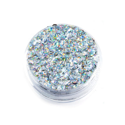 Amara's Enchanted Forest AEF shopaef Lunautics Mermaid Theme Mykonos Eco Eco-Friendly Silver Holographic Iridescent Chunky Glitter for Hair Body Face Nails Skin Non-Toxic Vegan Cruelty-Free Gluten-Free Paraben-Free Nonirritating Made in LA USA Los Angeles Ethical Ethically Made Small Business